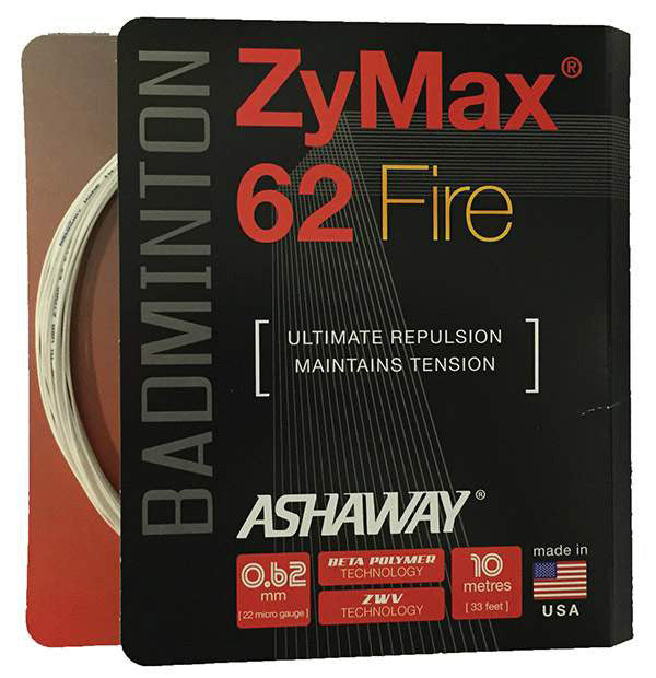 Ashaway Zymax 62 Fire Badminton (White) vid-40210160222295 @size_OS ^color_WHT