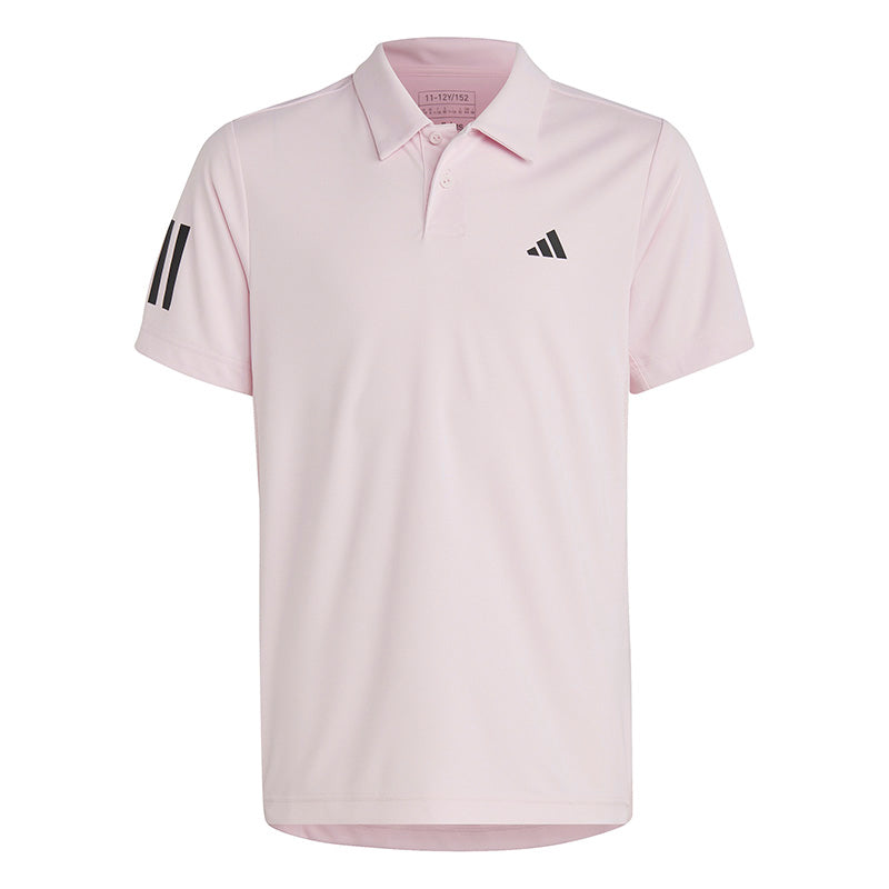adidas Boys Club 3 Stripe Polo (Clear Pink) vid-40142038401111