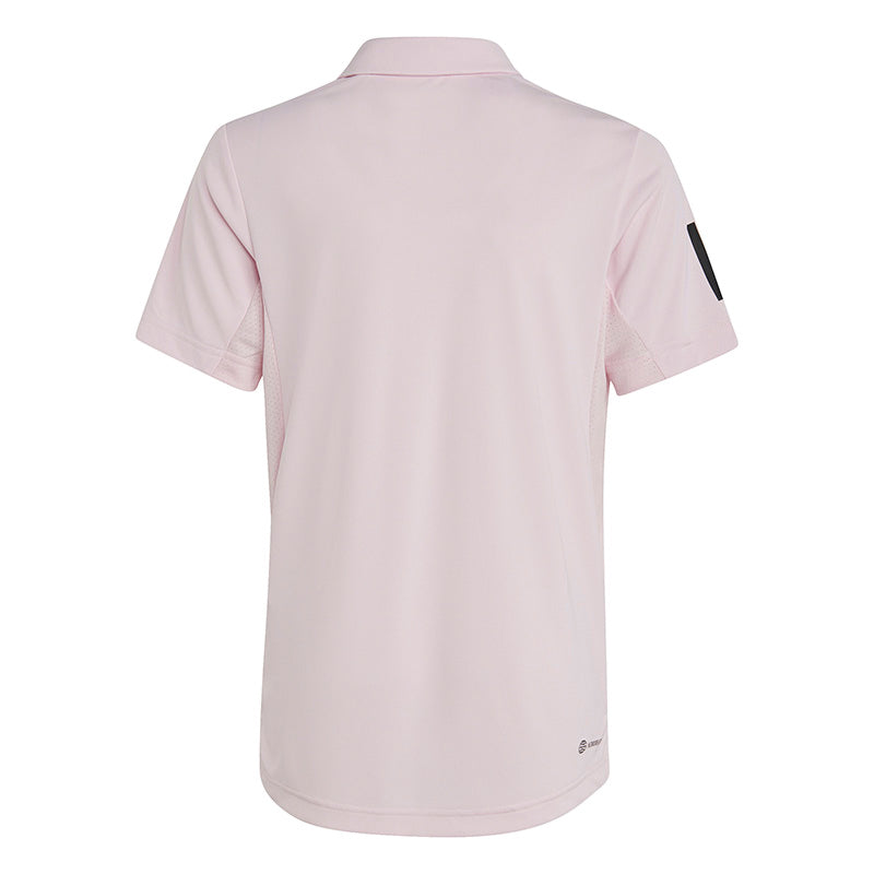 adidas Boys Club 3 Stripe Polo (Clear Pink) vid-40142038401111