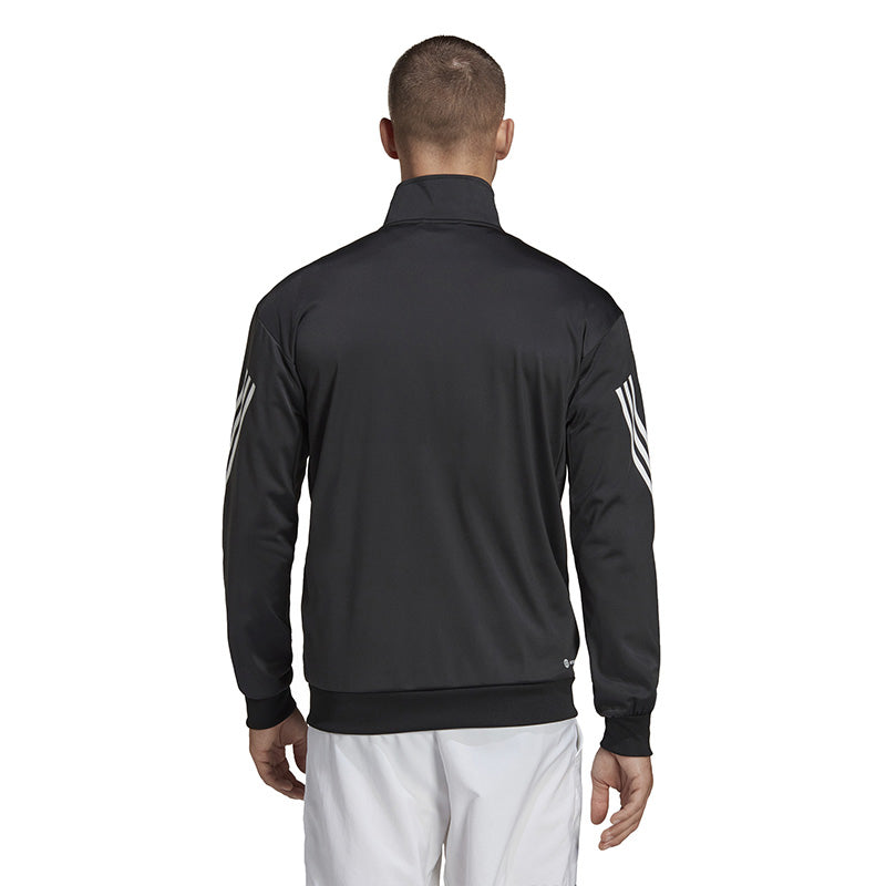 adidas 3 Stripe Knit Jacket (M) (Black) vid-40142421885015