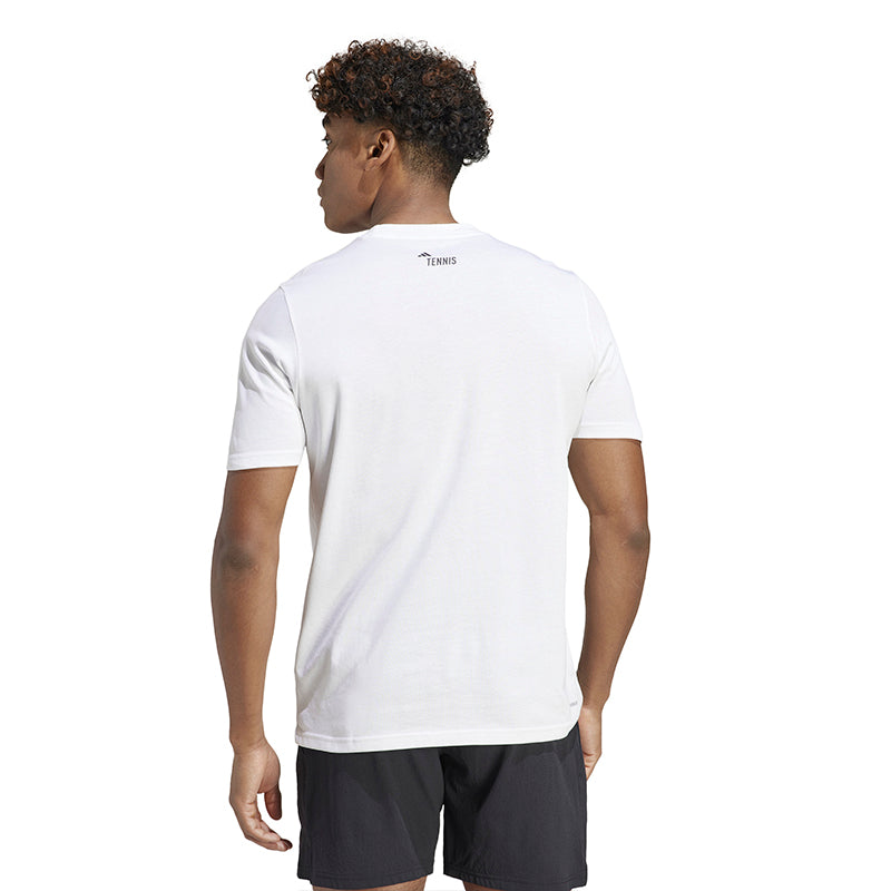 adidas Roland Garros Logo Graphic Tee (M) (White) vid-40175133589591
