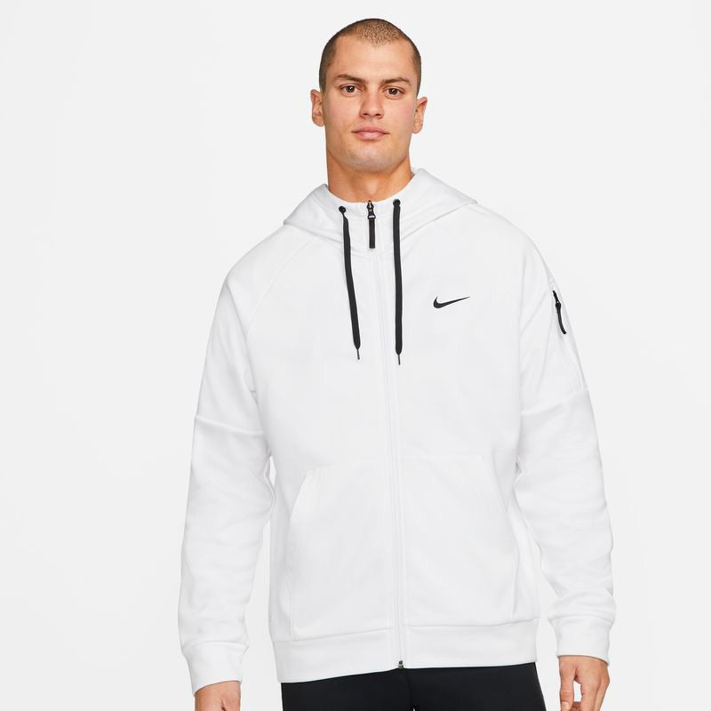 Nike Therma-FIT Full-Zip Fitness Hoodie (M) (White) vid-40198860374103 @size_XL ^color_WHT