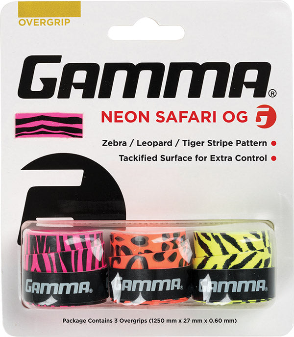Gamma Neon Safari Overgrip (3x) vid-40142339080279
