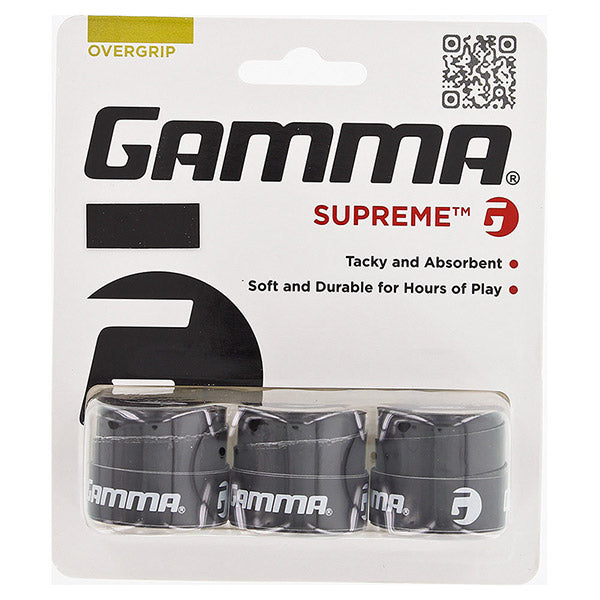 Gamma Supreme Overgrip (3x) (Black) vid-40141948584023