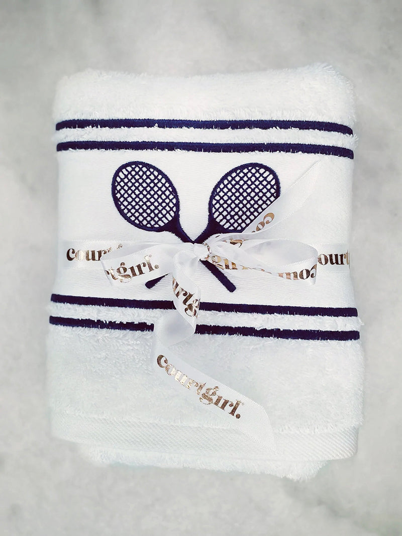 courtgirl Matchtime Towel (White/Navy) vid-40178582716503