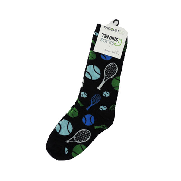 Men's Tennis Dress Socks (1x)(Black) vid-40218885685335 @size_OS ^color_NA
