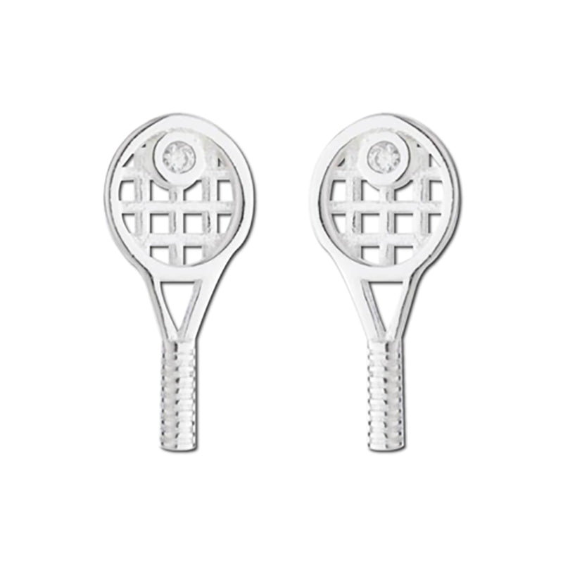 Tennis Racquet Earrings vid-40198646005847 @size_OS ^color_SIL