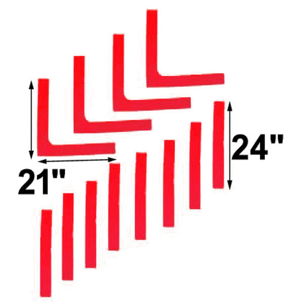 Long Lines and Corners Set (8 Lines, 4 Corner) (Red) vid-40182023323735