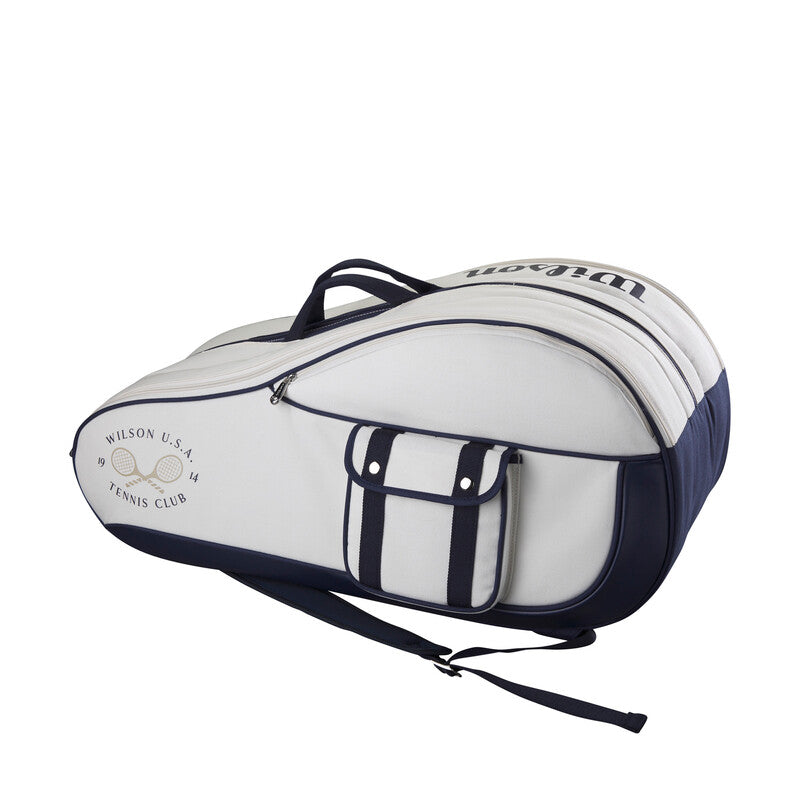 Wilson 1914 Heritage 12-Pack Racquet Bag (Cream/Navy) vid-40503109025879 @size_OS ^color_WHT
